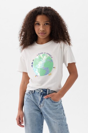 Kids Flippy-Sequin Graphic T-Shirt