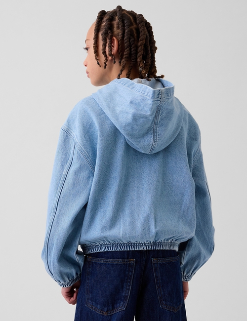 Kids Denim Relaxed Hooded Jacket