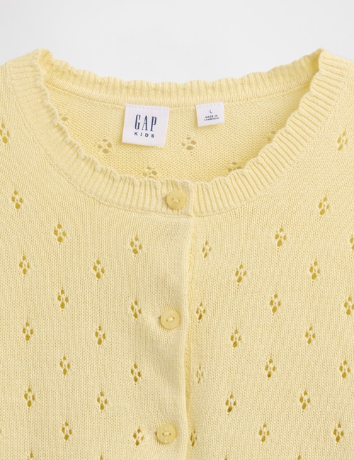 Kids Pointelle Cardigan Sweater