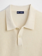 Textured Crochet Polo Shirt