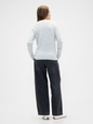 High Rise Pull-On Wide-Leg Jeans