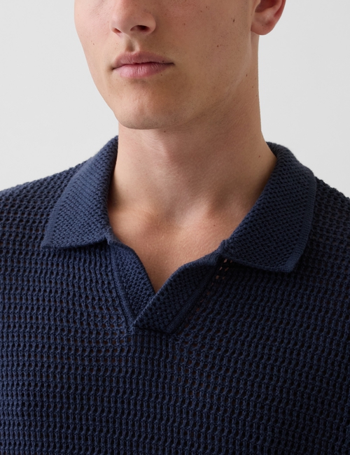 Mesh Polo Sweater