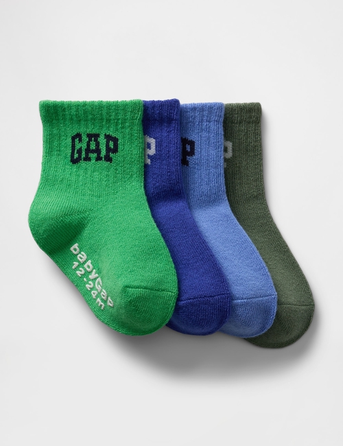 Baby & Toddler Logo Quarter Crew Socks (4-Pack)