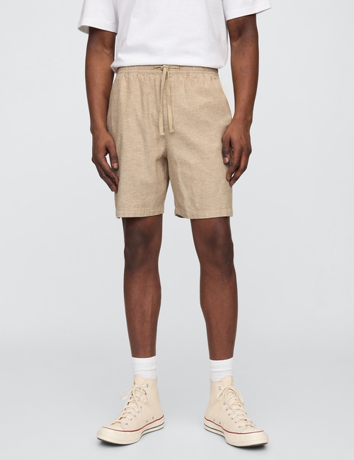 7" Linen-Blend Easy Shorts