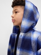 Kids Organic Cotton Hooded Flannel Shirt
