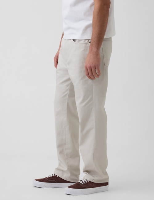 Linen-Cotton Relaxed Straight Pants