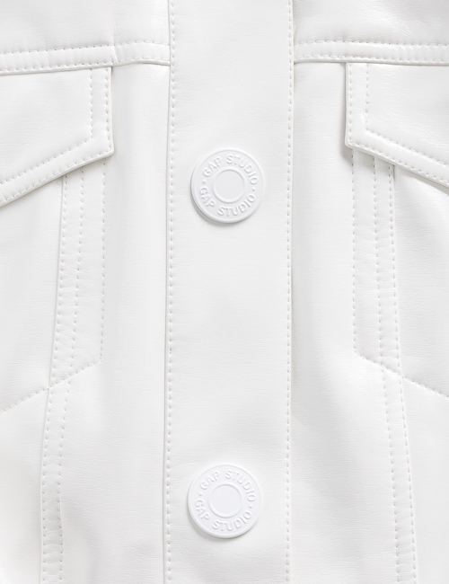 GAP STUDIO CROPPED PATENT MOTO JACKET