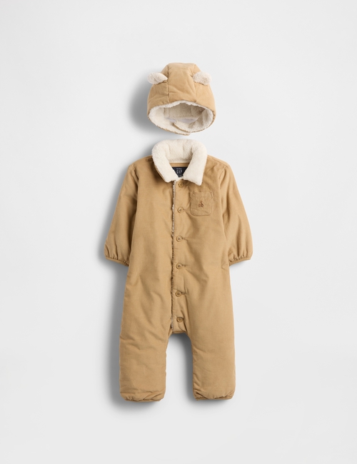 Baby Corduroy & Sherpa One-Piece Outfit Set
