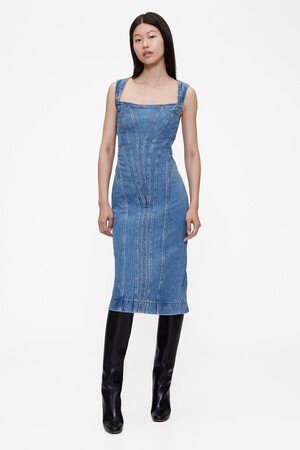 GapStudio Seamed Denim Midi Dress