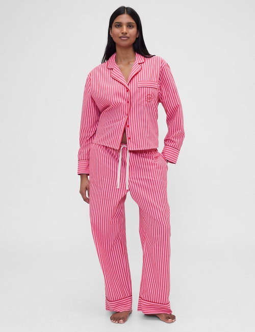 GAP X SUMMER FRIDAYS PRINTED POPLIN PJ PANT RED/PI