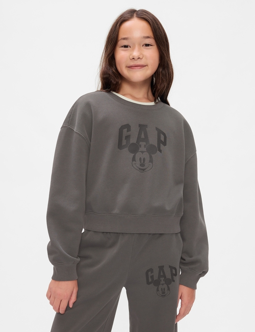 Gap × Disney Kids Vintage Soft Mickey Mouse Logo Cropped Sweatshirt