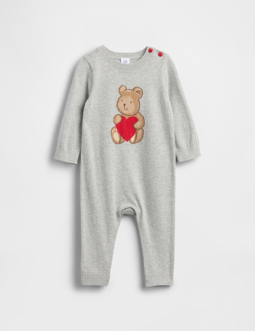 Baby Brannan Bear Heart Sweater One-Piece