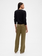 Relaxed Straight-Leg Stripe Satin Pants