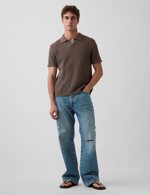 Mesh Polo Sweater