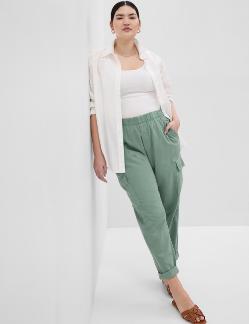 Mid Rise Twill Cargo Pants