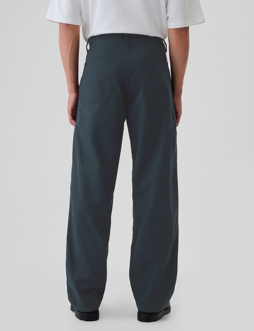 Double-Knee Canvas Utility Baggy Jeans