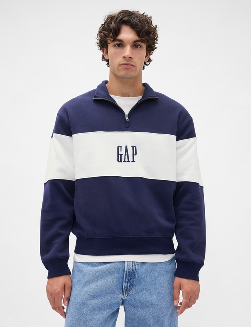 VintageSoft Colorblock Logo Half-Zip Pullover