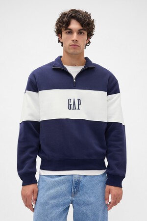 VintageSoft Colorblock Logo Half-Zip Pullover
