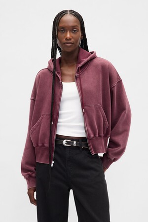 VintageSoft Full-Zip Wedge Hoodie