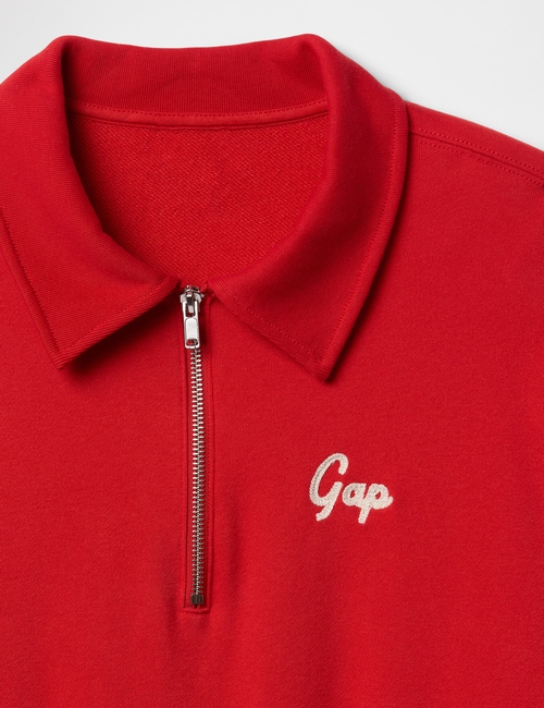 Vintage Soft Gap Logo Polo Sweatshirt