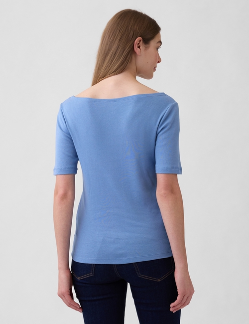 Modern Ribbed Boatneck T-Shirt