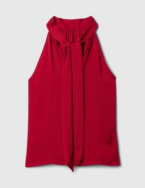 Satin Tie-Back Halter Top