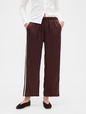 Relaxed Straight-Leg Stripe Satin Pants