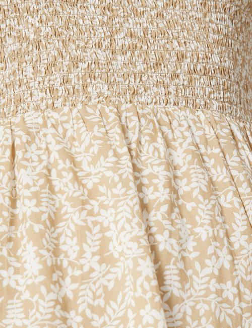 Smocked Squareneck Midi Dress