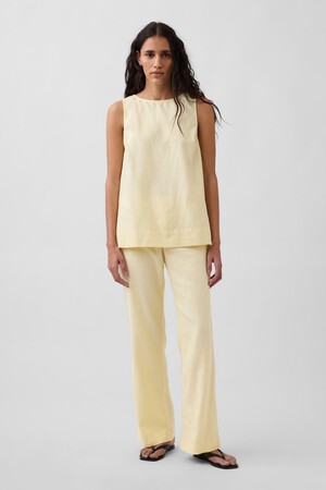 LINEN LR SIDE ZIP FLARE