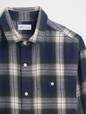 V-LS BOXY FLANNEL