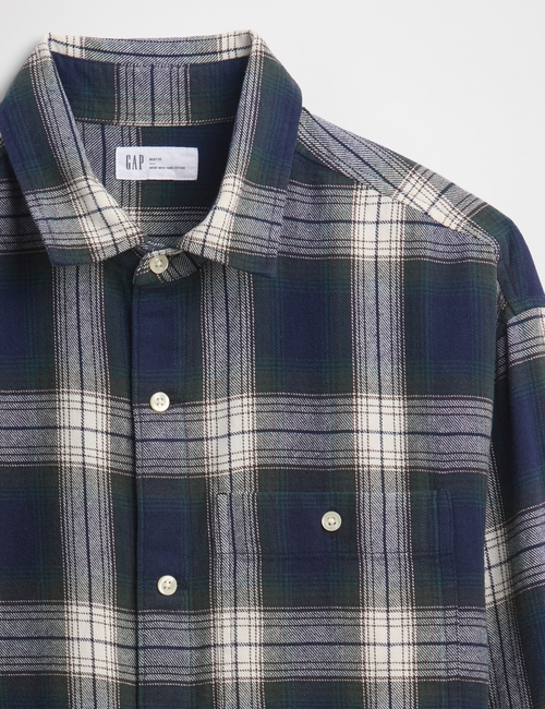 V-LS BOXY FLANNEL