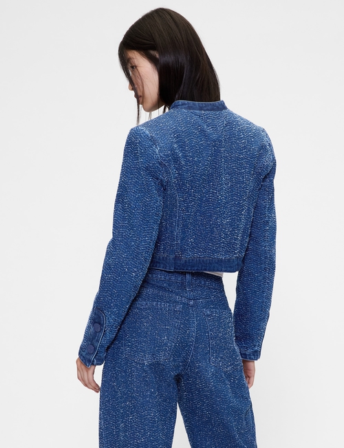 GAP STUDIO TWEED BOUCLE CROPPED JACKET