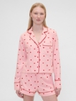 GAP X SUMMER FRIDAYS PJ FLANNEL TOPSTRIPE HEARTS