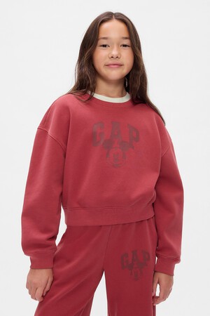 Gap × Disney Kids Vintage Soft Mickey Mouse Logo Cropped Sweatshirt
