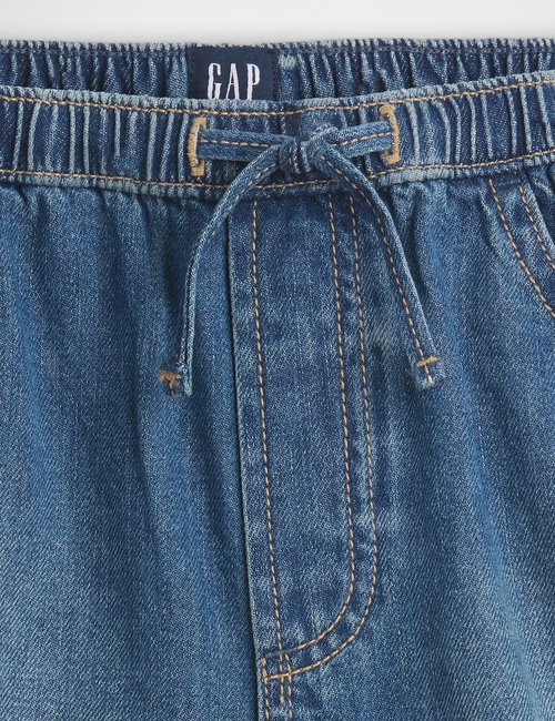 Kids High Rise Denim Easy Dolphin Shorts