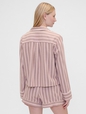 GAP X SUMMER FRIDAYS PJ FLANNEL TOP STRIPE BOXY FI