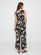 Smocked Wide-Leg V-Neck Jumpsuit