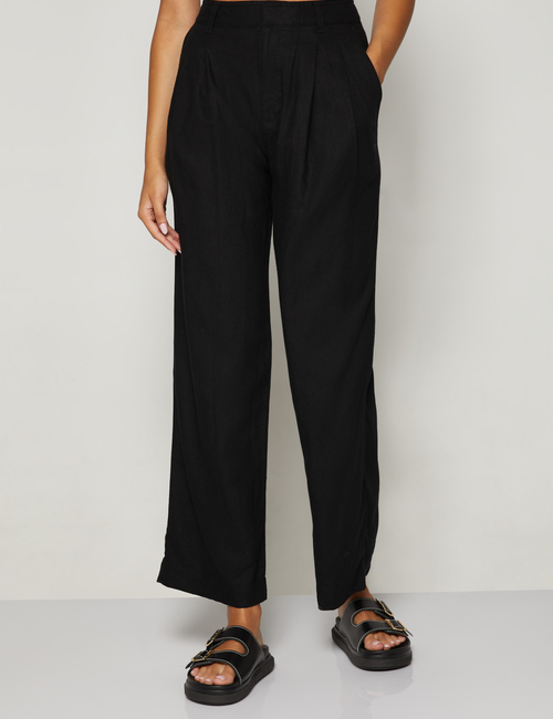 High Rise Wide-Leg Pleated Trousers