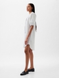 Linen-Cotton Puff Sleeve Mini Shirtdress