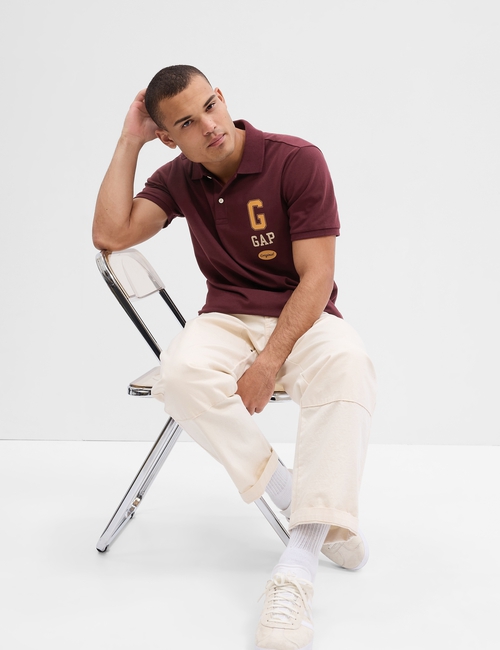 Gap Graphic Stretch Pique Polo Shirt