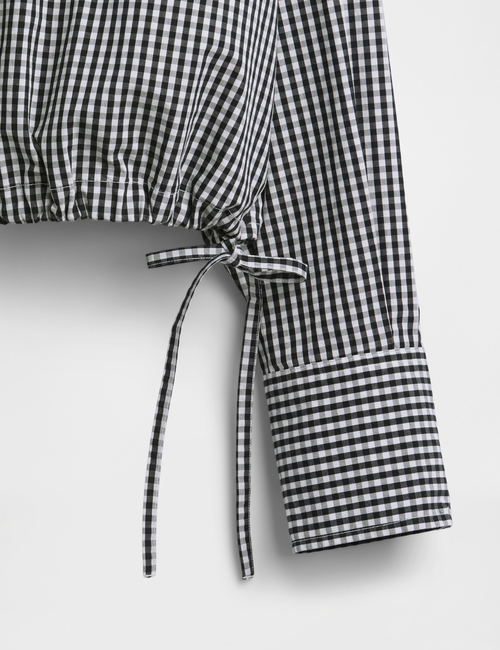 Poplin Oversized Tie-Hem Crop Shirt