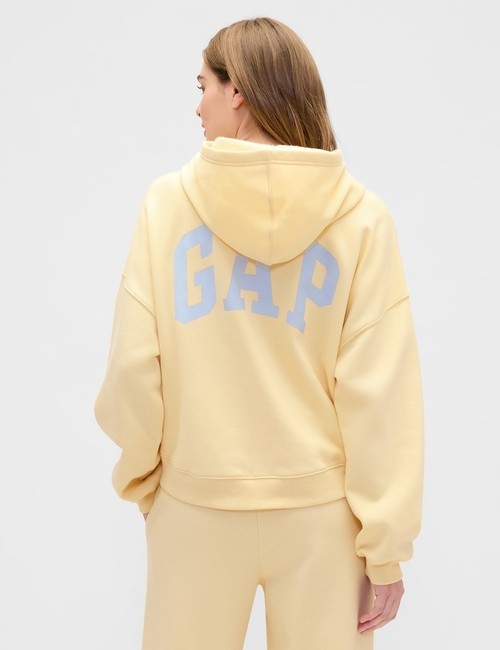 Relaxed Gap Mini-Logo Cropped Hoodie