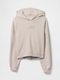 Relaxed Gap Mini-Logo Cropped Hoodie