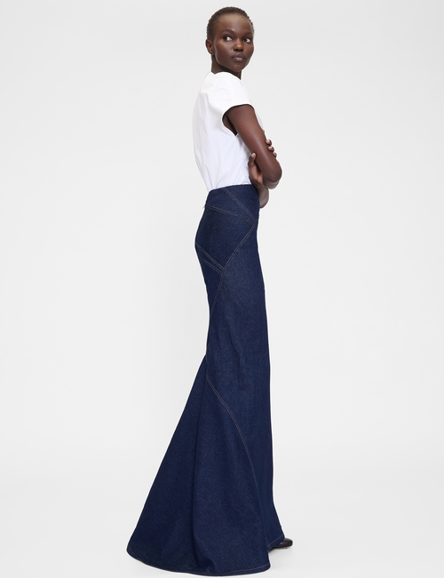 GapStudio High Rise Seamed Denim Maxi Skirt