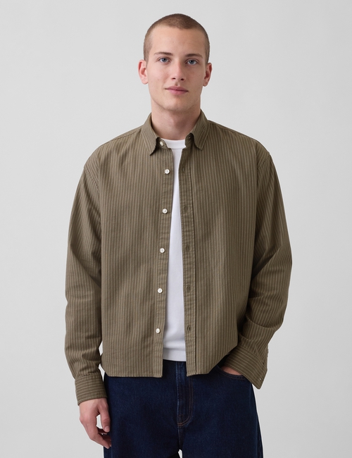 Relaxed Straight-Hem Oxford Shirt