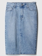 Denim Midi Pencil Skirt