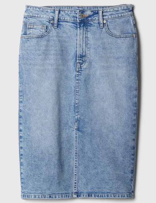 Denim Midi Pencil Skirt
