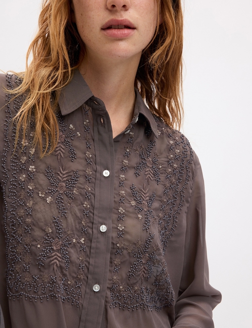 Beaded Boyfriend Shirt