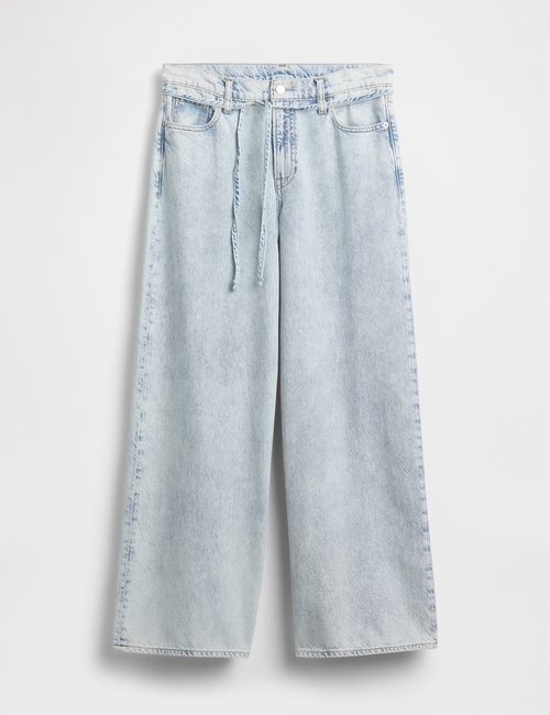 Mid Rise UltraSoft Baggy Micro Belt Jeans