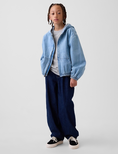 Kids Denim Relaxed Hooded Jacket